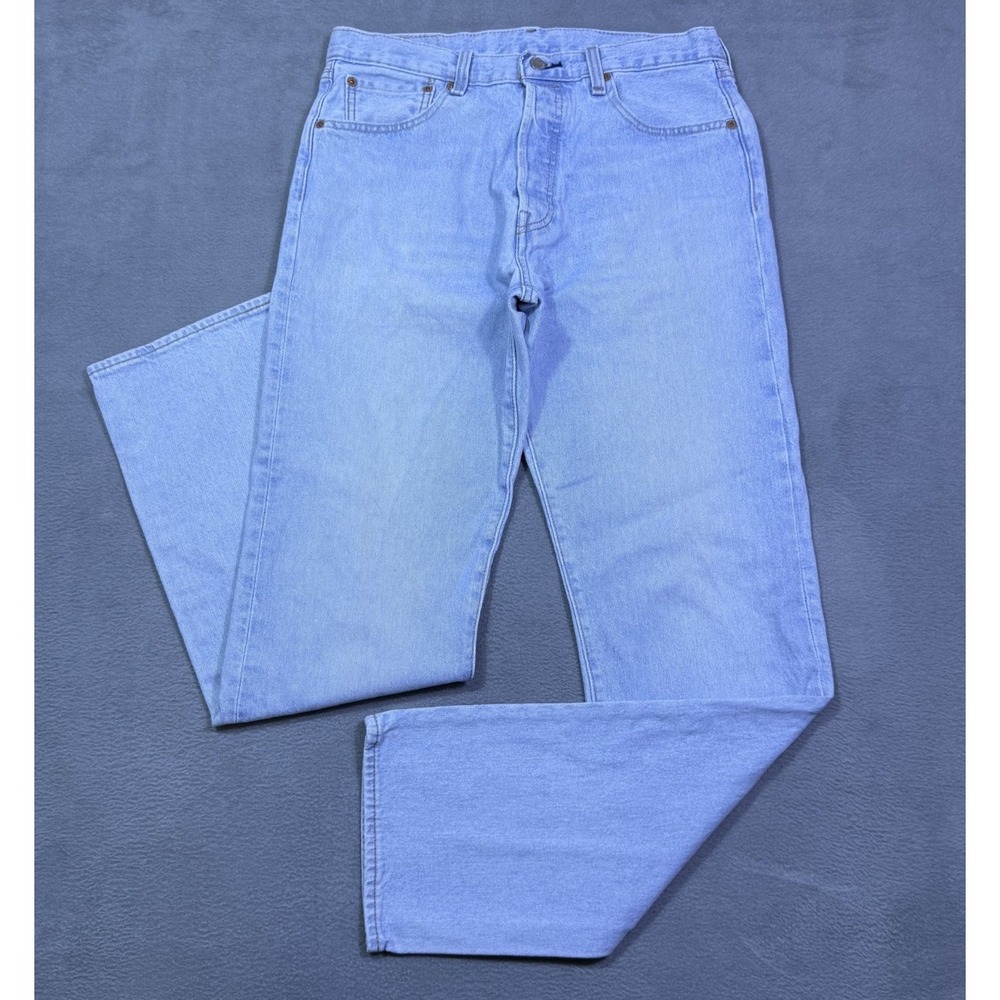 Levis Premium 501 93 Jeans Mens 32x34 Original Straight Light Wash Cowboy Rodeo
